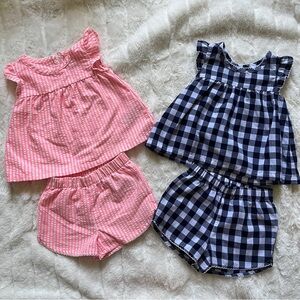 Baby gap matching sets seersucker and gingham pjs